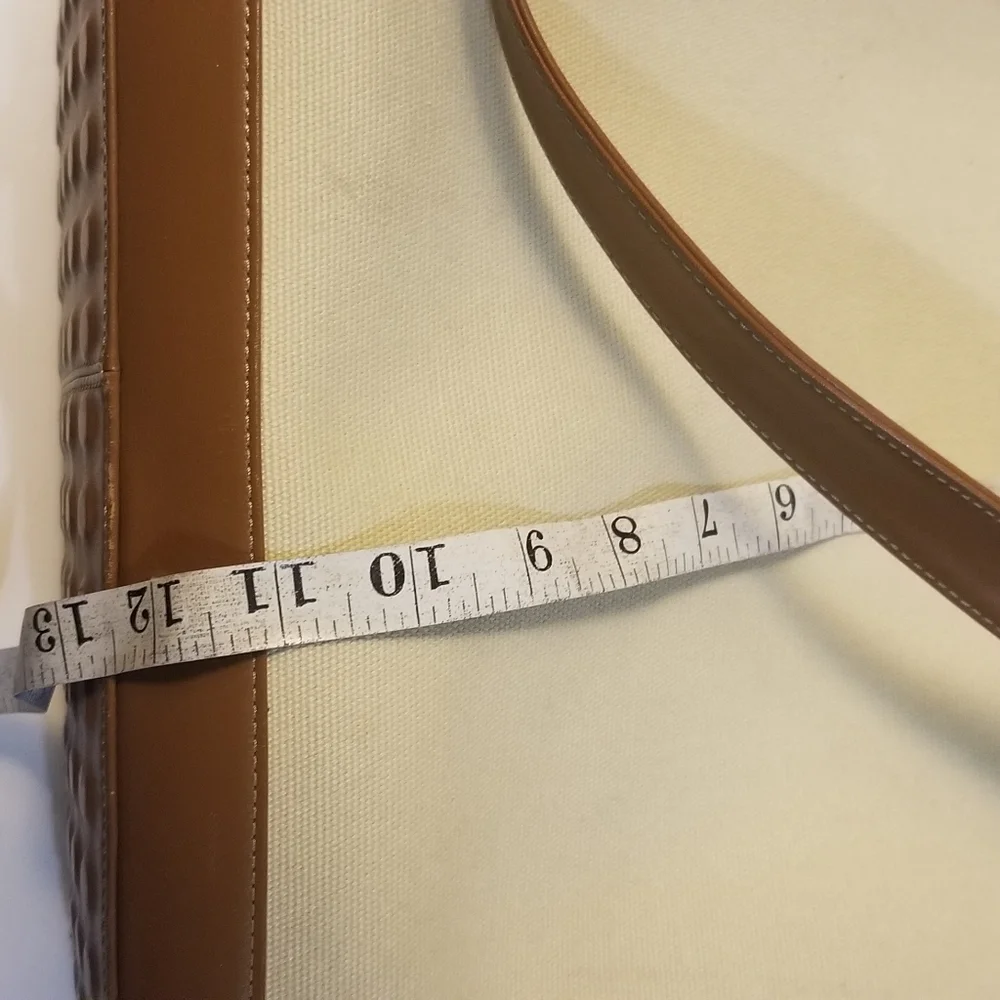 Levenger leather and fabric tote